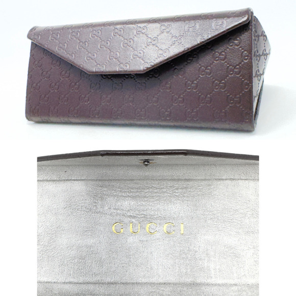 Gucci Sunglasses GG Logo Interlocking Gold Tone Gray Marble Oversize Cat-Eye - Picture 7 of 8